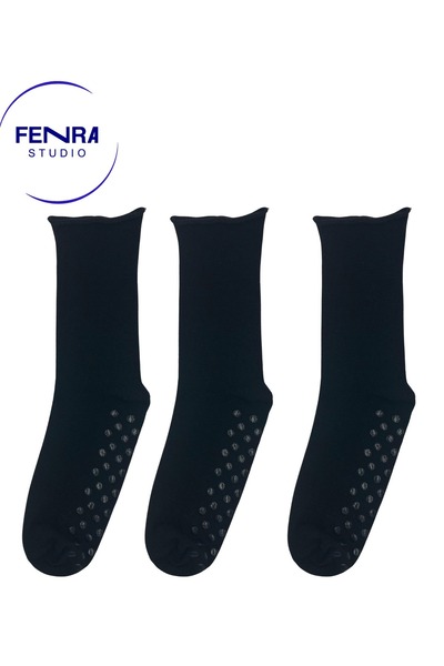 FENRA STUDIO Pachet de 3 șosete pentru bărbați, fără elastic, anti-alunecare,...