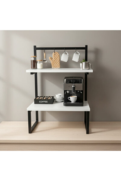 ISDA HOME Dekoratif Kahve Köşesi Rafı – Mutfak İçin Mini Coffee Bar