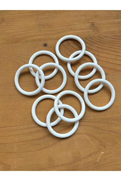 EGOMİ 4.5 cm White Plastic Rings Set of 25 – Macramé , Baby Toy Washcloth Ring