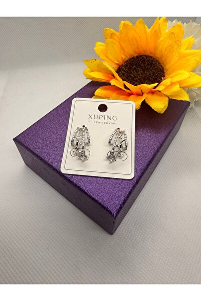 XUPING JEWELRY Xuping Zircon Stone Multi-Perpective Star Steel Earrings