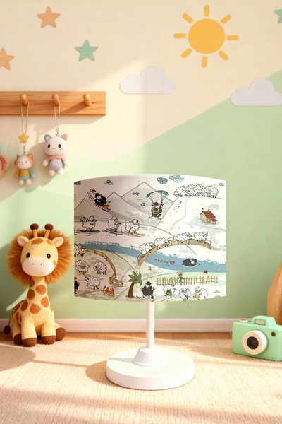 EVPANYA Happy Sheep Land Patterned Children's Room Lampshade