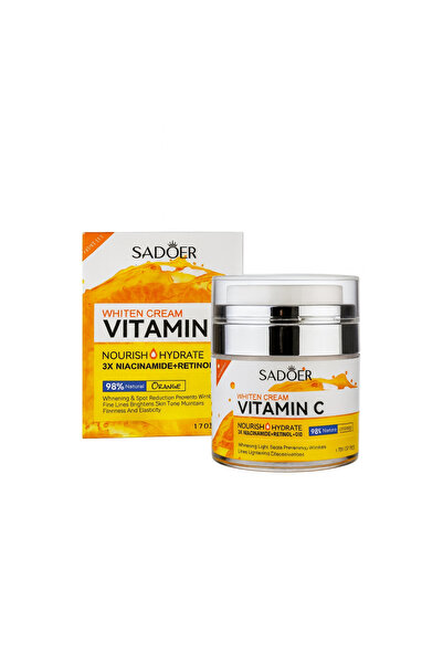 SADOER Brightening Cream with Vitamin C + Niacinamide + Retinol + Q10, 170g