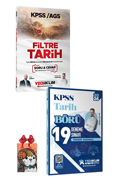 Yediiklim Yayınları 2026 KPSS AGS Filtre Tarih Soru Cevap+Börü Tarih Tamamı Ç...