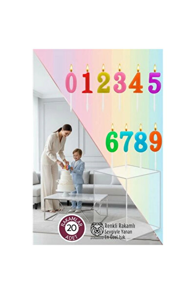 shopwave مجموعة شموع عيد الميلاد بأرقام ملونة - 20 شمعة بتصميم فاخر