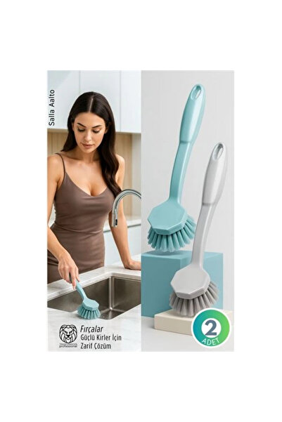 shopwave 2-Piece Kitchen Sink and Pot Brush Set - Ergonomic Dishwashing Brush...