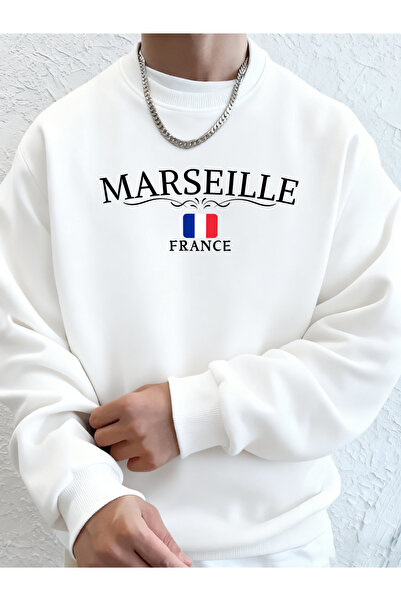 Tarzsokak مارسيليا فرنسا حروف وعلم مطبوع قطعة من الملابس العلوية الرجالية الر...