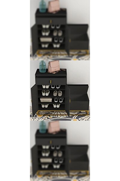 Bespok Shoe cabinet 30×100×90 cm - black and gold