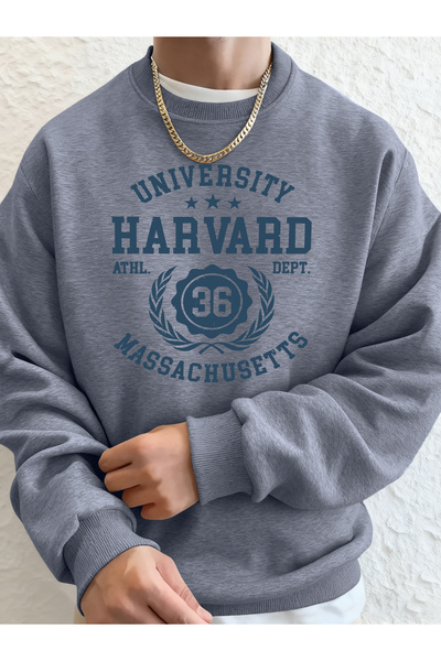 Tarzsokak تي شيرت جامعة هارفارد ماساتشوستس مطبوع للرجال لخريف صوف الفليس أساس...