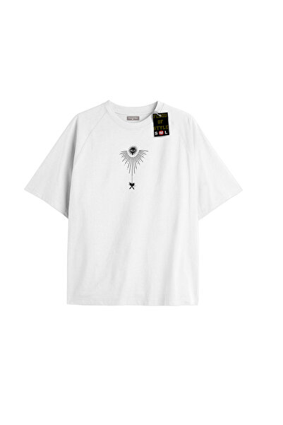 Flood Of Style Alb supradimensionat tricou design cu ochi design special