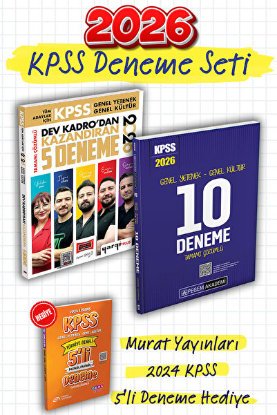 Pegem Akademi Yayıncılık 2026 KPSS Lisans Tamamı Çözümlü 10'lu ve Yargı 5'li ...