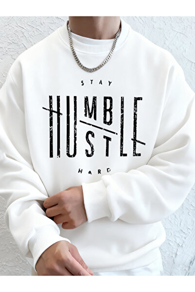 Tarzsokak سترة رياضية مطبوعة من Stay Humble Hustle Hard للرجال K بغطاء رأس ست...
