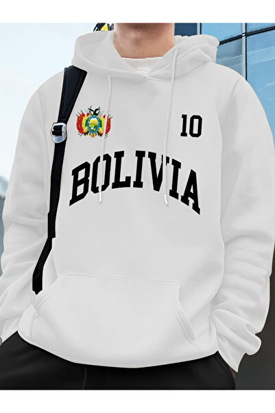 Tarzsokak هودي مطبوع عليه شعار بوليفيا للرجال بلوفرات رياضية فضفاضة شتاء صوف ...