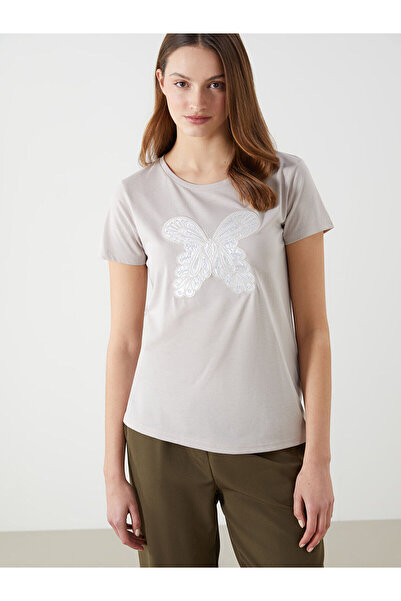 LC Waikiki Özmarka New Season Crew Neck Embroidered Women's T-Shirt