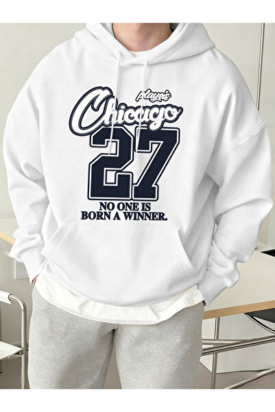 Tarzsokak تي شيرت Chicago Players Number 27 Prints للرجال ذو القلنسوة الناعمة...