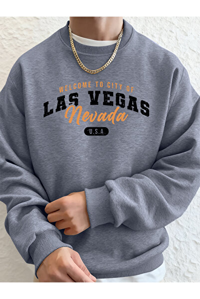 Tarzsokak مرحبًا بكم في لاس فيغاس نيفادا مطبوع سويت شيرت رجالي شتوي صوف الفلي...