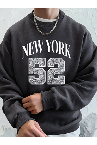 Tarzsokak نيويورك آرت ليتر 52 مطبوع سترة رجالية شتوية صوف الفليس دافئة بغطاء ...