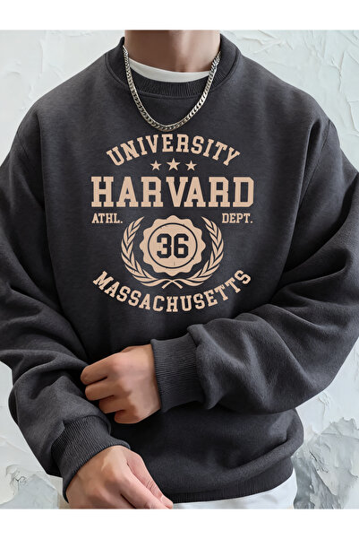 Tarzsokak تي شيرت جامعة هارفارد ماساتشوستس مطبوع للرجال لخريف صوف الفليس أساس...