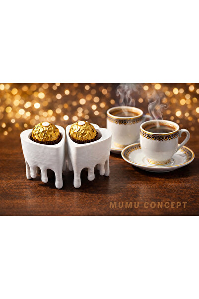 Mumu Heart-Themed Modern Design 2-Piece Coffee Side Stylish Presentation Set ...