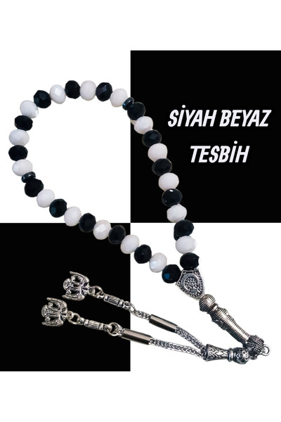 devritarz Siyah Beyaz Moda Kişiye Özel İsimli Tesbih Tasarım