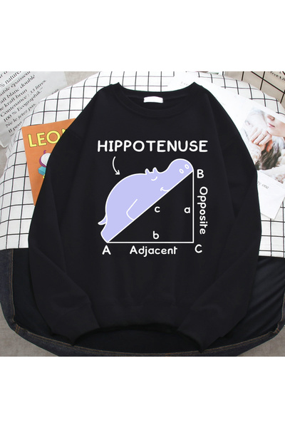 NOISSEY Hanorac la modă de toamnă pentru femei Hippo Sleep On The Math Proble...