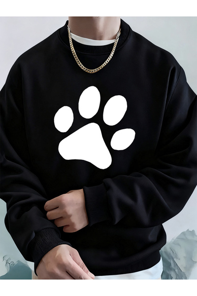 Tarzsokak سويت شيرت رجالي بسيط منقوش مطبوع شتوي فضفاض بغطاء رأس رياضي برقبة د...