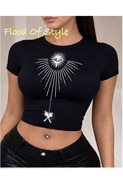 Flood Of Style Design cu ochi în formă de teacă neagră Babby Tee Design perso...