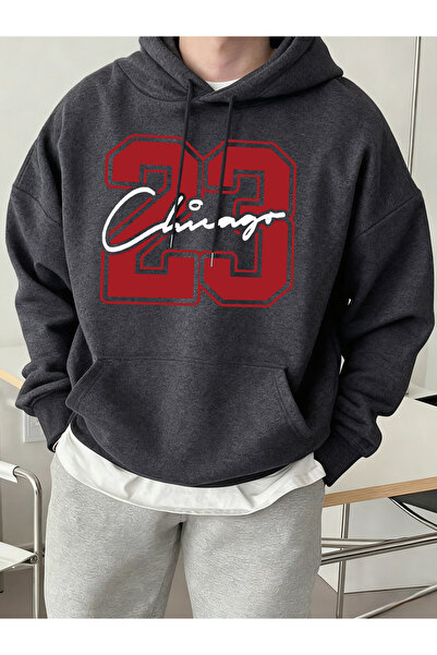 Tarzsokak تي شيرت شيكاغو رقم 23 مطبوع عليه إبداعات للرجال بغطاء رأس قطعة ناعم...