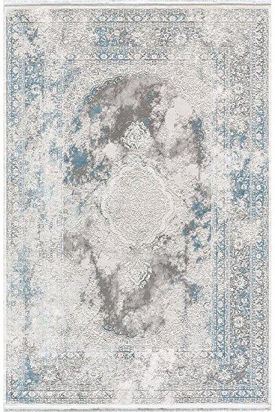 ATLAS HALI MOTTO TT00B MODEL GRİ - MAVİ SALON & OTURMA ODASI HALISI 160 x 230