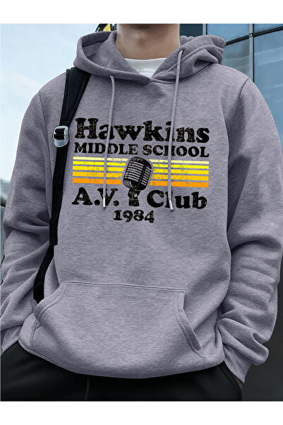 Tarzsokak مدرسة هوكينز المتوسطة A.V. سترة Club Prints الرجالية بغطاء رأس لاري...