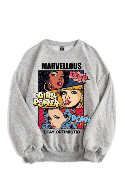 NOISSEY تي شيرت نسائي على الطراز الأمريكي مطبوع بلوفرات فضفاضة على طراز هاراج...