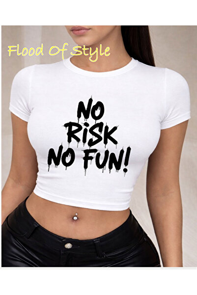 Flood Of Style Λευκό μπλουζάκι Babby norisknofun Ειδικό σχέδιο