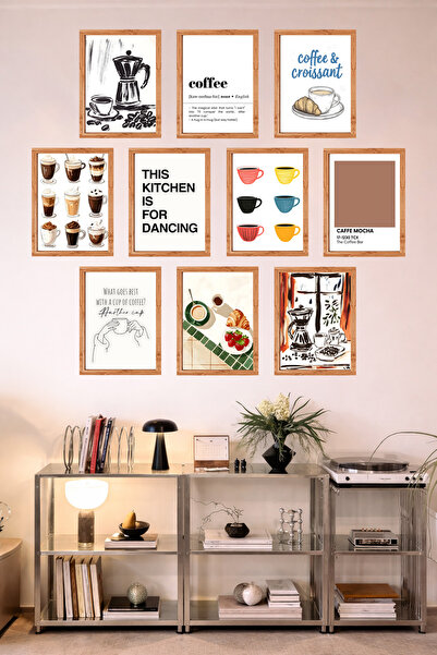 UNT 10-Frame Look Kitchen |   Modern |   Retro Wall Poster Painting Set – 15X...