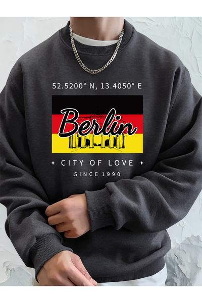 Tarzsokak تي شيرت رجالي مطبوع عليه مدينة برلين الحب لشتاء صوف الفليس بقلنسوة ...
