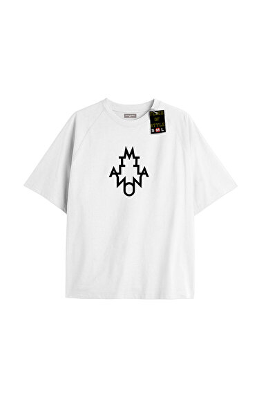 Flood Of Style Λευκό μπλουζάκι oversized milano Ειδικό σχέδιο