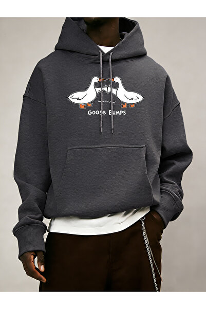 Tarzsokak تي شيرت Good Bumps Ducks مطبوع للرجال لخريف بغطاء رأس بجيب عصري، تي...