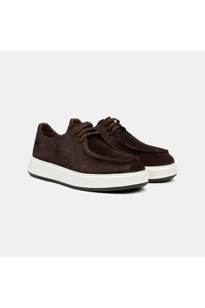 Desa Men's Brown Lace-Up Suede Leather Casual Shoes