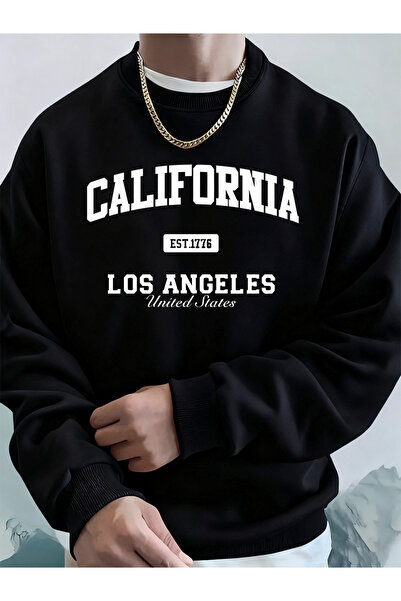 Tarzsokak تي شيرت رجالي مطبوع عليه كاليفورنيا لوس أنجلوس، تي شيرت شتوي برقبة ...