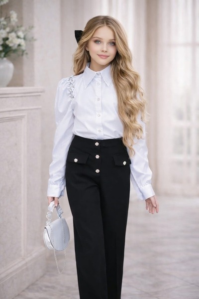 Bisahane Set pantaloni, cămașă, geantă și cataramă pentru fete