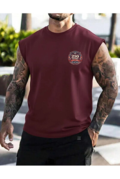 SUNFREE Kartal Printed Men's Zero Sleeve Clothing Sports Wear Oversized T-Shirt