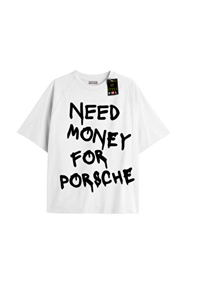 Flood Of Style Λευκό μπλουζάκι oversized με χρήματα και ειδικό σχέδιο