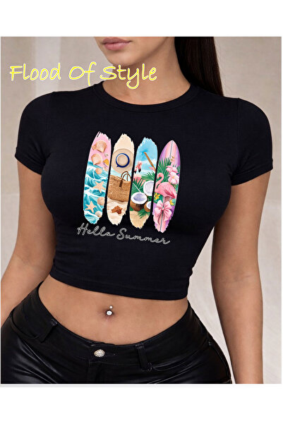 Flood Of Style Μαύρο Babby Tee helosummer Ειδικό σχέδιο