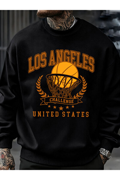 Tarzsokak سويت شيرت لوس أنجلوس لكرة السلة مطبوع للرجال ملابس الهيب هوب الكلاس...