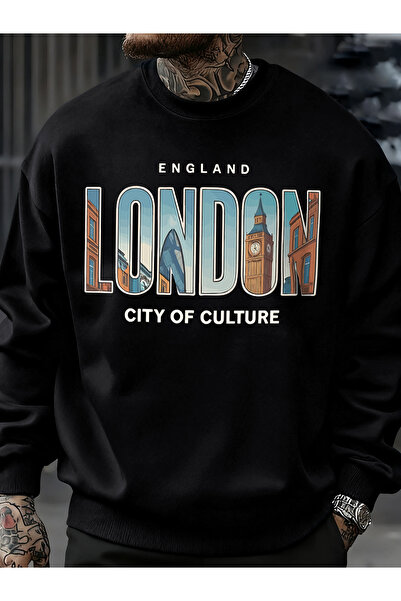 Tarzsokak سترة لندن سيتي منقوش للرجال سترة بياقة دائرية صوف الفليس ملابس رياض...