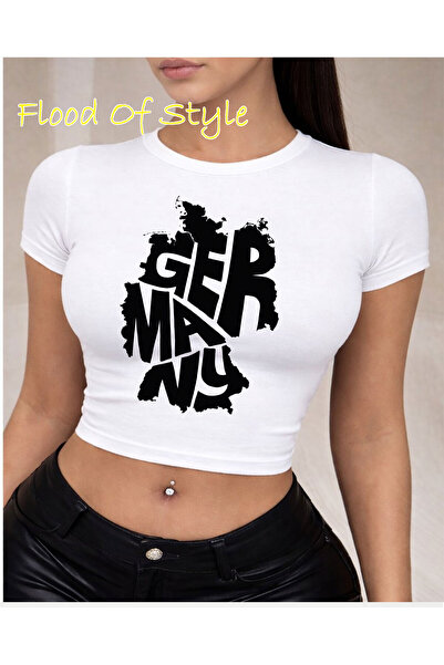 Flood Of Style Λευκό μπλουζάκι Babby Γερμανίας Ειδικό σχέδιο