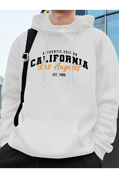 Tarzsokak لوس أنجلوس كاليفورنيا سويت شيرت رجالي مطبوع بغطاء رأس سويت شيرت فضف...