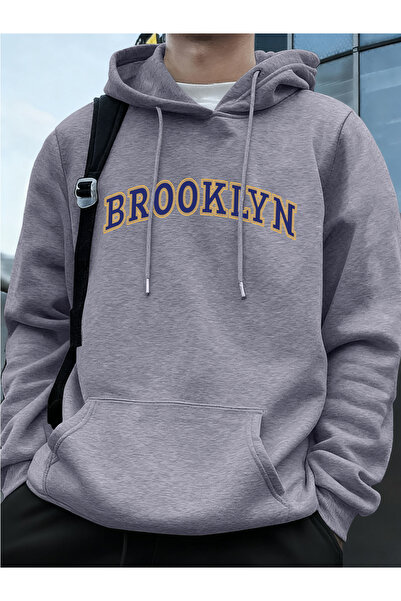 Tarzsokak تي شيرت بروكلين كرييتيف ليتر مطبوع للرجال شتاء صوف الفليس هودي دافئ...