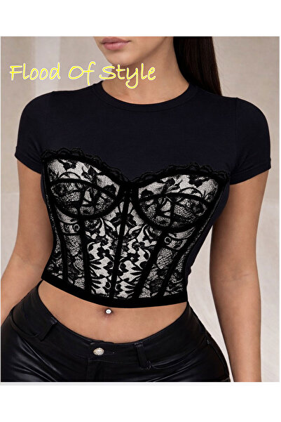 Flood Of Style Black Babby Tee Lace I Special Design