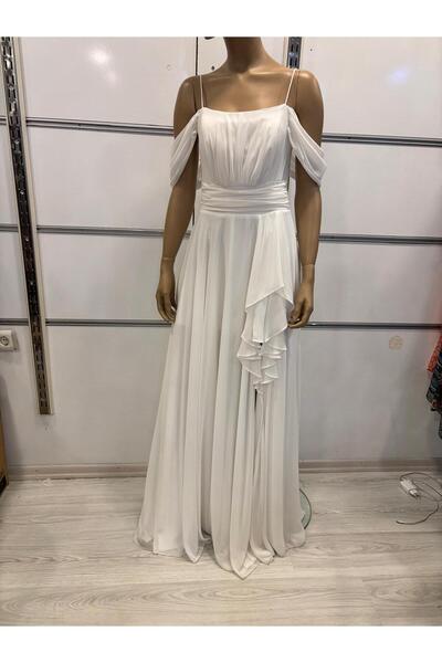 Masal BEYAZ ŞİFON BÜYÜK BEDEN ABİYE