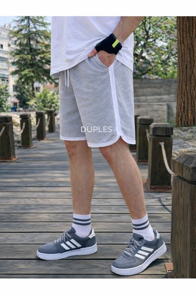 Duples Men's 2-Thread Combed Cotton Side B Piped Striped Shorts