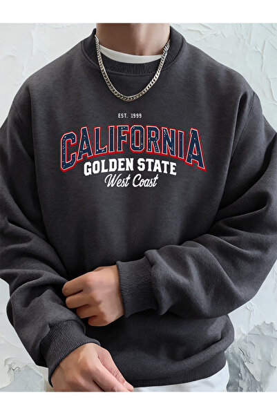 Tarzsokak سترة كاليفورنيا جولدن ستايت مطبوع للرجال ذات القلنسوة الدافئة للشتا...